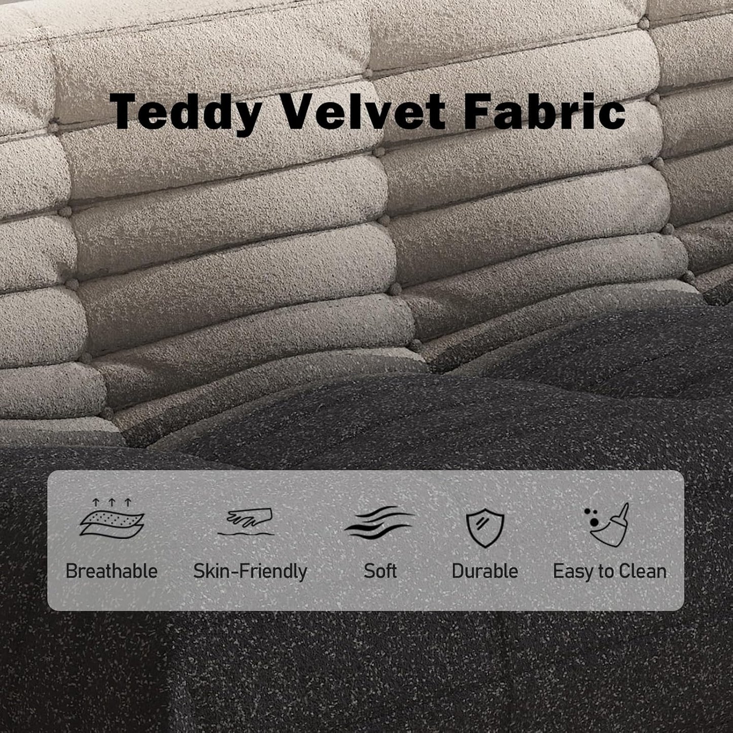 Bean Bag Chair, Oversized Fireside Chair Bean Bag Sofa Large Bean Bag Chair for Adults, 3 Seater Bean Bag Chairs for Teens with High Density Comfortable Foam, Bean Bag for Living Room(Black&White)