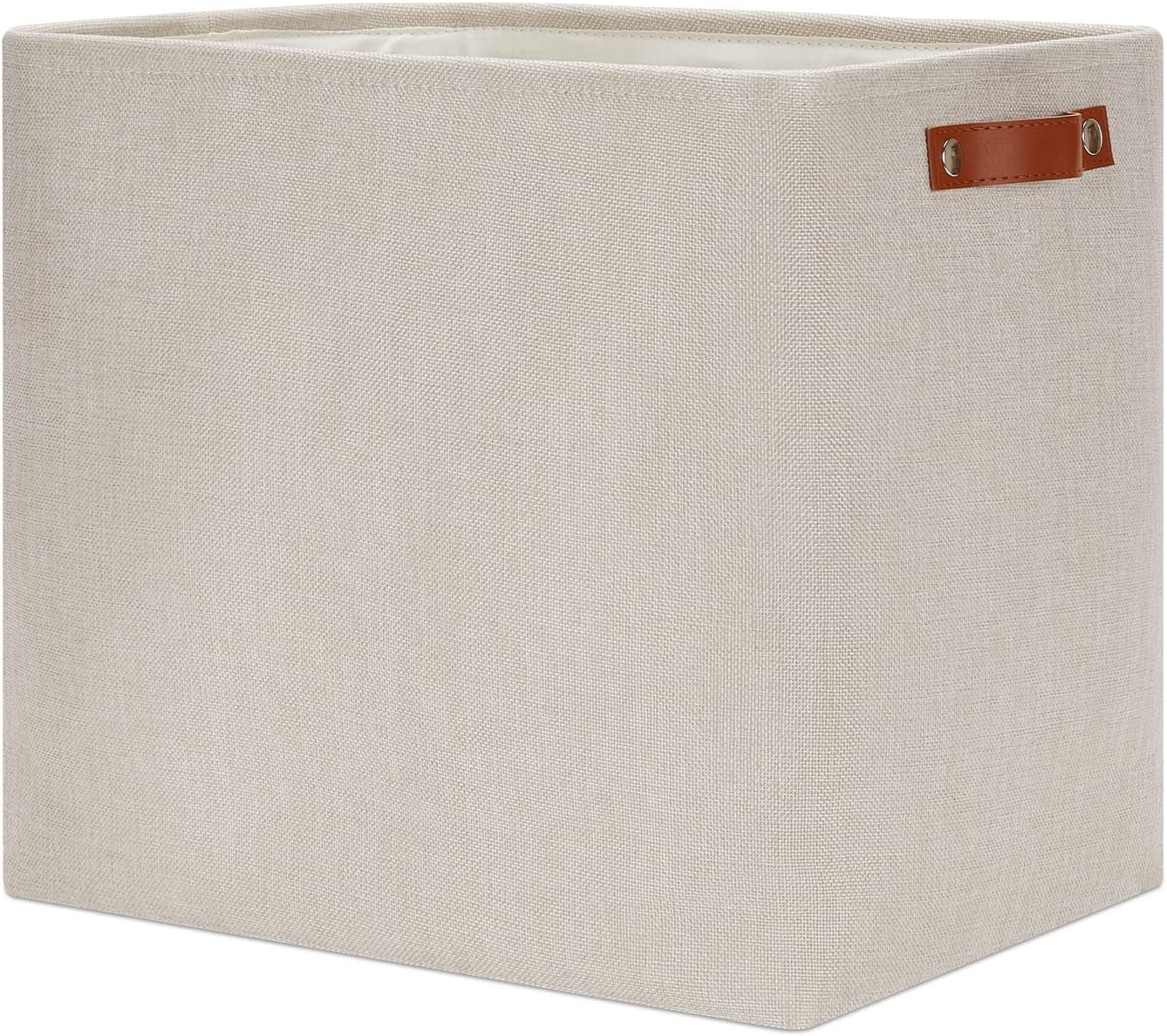 DULLEMELO Fabric Storage Basket, Large Storage Bin for Organization, Closet Storage Bins for Clothes Blankets Nursery Shelves, Collapsible Storage Container Box with Handles(Cream)