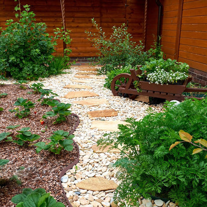 Garden Edging 33FT, 4IN High Landscape Edging Border Plastic Lawn Edging Roll with 30 Spikes for Yards, Flower Bed Edge, Sidewalks, Pathway, Brown