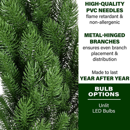 Fraser Hill Farm 24-in. Green Fir Wreath, No Lights | Festive Christmas Holiday Decorations | Indoor Hanging Decor for Doors, Fireplace Mantels | FFGF024WR-0GR