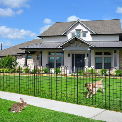 12 Panels Tall Decorative Garden Fence, 40 in(H) X 26 ft(L) No Dig Garden Dog Fence Animal Barrier, Rustproof Metal Wire Panel Border Fencing for Yard, Flower Vegetable Bed, Patio and Outdoor Decor