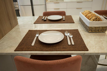 Placemat Set-Washable Place Mats for Parties, Elegant Table Mats for Kitchen Table, Set of 4 Dining Table Placemats, Heat-Resistant Cloth Placemats for Indoor and Outdoor,13x19-Brown