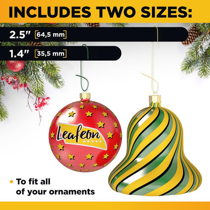 Leafeon 300 Pack Christmas Ornament Hooks - Gold Green Silver Ornament Hanger for Christmas - Essential Hooks for Ornament Hangers