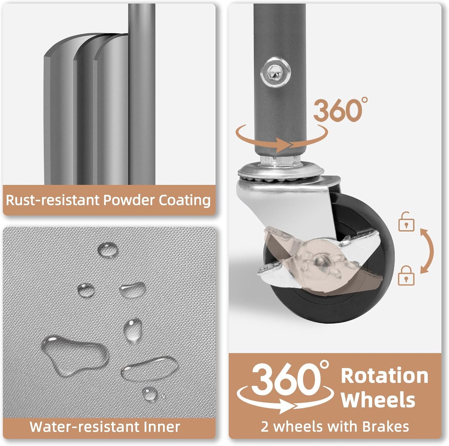 STORAGE MANIAC 80 Liters Vertical Rolling Laundry Hamper, 2 Section Laundry Sorter with Wheels and 2 Breaks, 2-tier Laundry Baskets for Small Space, Dorm, Laundry Room, Closet, Bathroom, Gray 2-tier