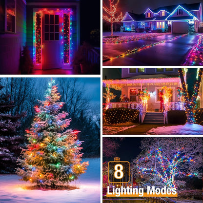 btfarm Solar String Lights Outdoor - 80LED 33FT Solar Fairy Lights Outside Waterproof 8 Modes, Copper Wire Solar Powered Twinkle Lights for Tree Garden Christmas Wedding Party Decor, Colorful