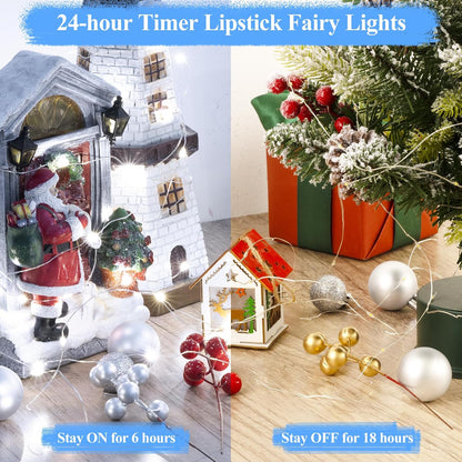 Lakumu Fairy Lights Battery Operated String Lights, Twinkle Lights with Timer, LED Fairy Lights for Bedroom, Christmas Decorations, Wedding, Vine, Centerpiece Table Decor (5M/16FT Cool White)