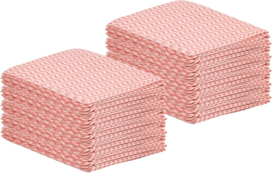 Superio Handy Wipes For Kitchen - Red Reusable Multi-Purpose Heavy-Duty Cleaning cloth for house, Bathroom, and office. Disposable Dish Towel (60)