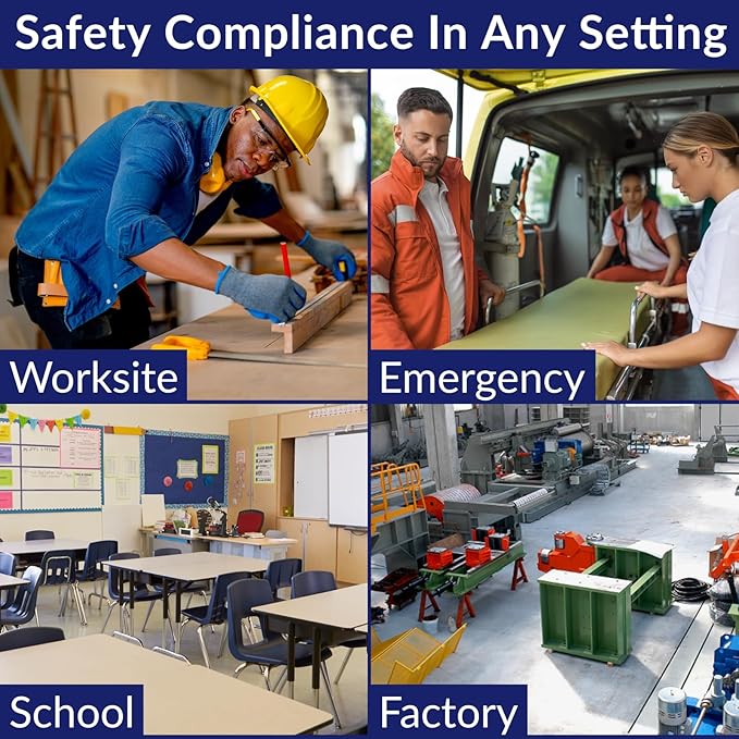 MFASCO First Aid Kit - Fully Stocked Portable Reflective Bag -First Responder Emergency Response Kit-for Natural Disaster Preparedness-Customizable Storage-Includes 415 Pcs First Aid Supplies- Blue