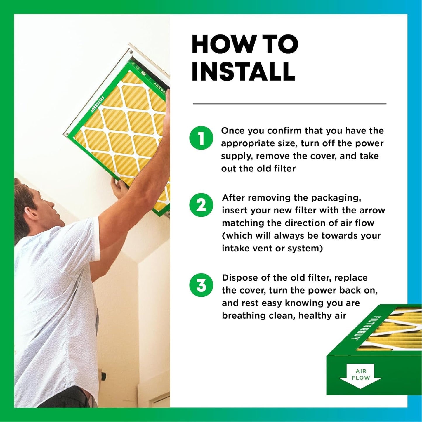 Filterbuy 14x25x1 Air Filter MERV 11 (MPR 1200) Allergen Defense Replacement (4-Pack), Electrostatic Pleated HVAC AC Furnace Filters, Made in USA (Actual Size: 13.50 x 24.50 x 0.75)