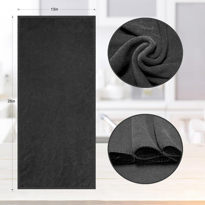 kimteny 13x28 Inches Kitchen Cloth Dish Towels, 400 GSM Premium Dishcloths, Super Absorbent Coral Velvet Microfiber Cleaning Cloths, Fast Drying Rags for Washing Dishes (12 Pack, Dark Grey)