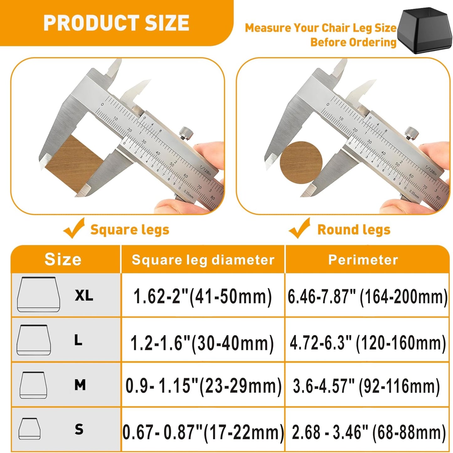 Furniture Sliders,24 PCS Square Chair Leg Sliders for Carpet, Furniture Movers Sliders, Carpet Chairs Furniture Glides, Floor Protectors, Carpet Moving Sliders Easily Move. (Black,Fit:1.2-1.6").