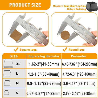 Furniture Sliders,16 PCS Square Chair Leg Sliders for Carpet, Furniture Movers Sliders, Carpet Chairs Furniture Glides, Floor Protectors, Carpet Moving Sliders Easily Move.(Black, Fit:1.62-2").