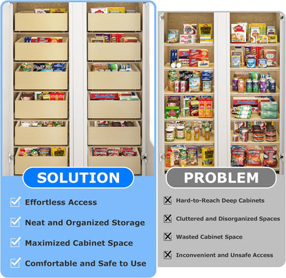 WelFurGeer Soft Close Pull Out Drawers for Cabinets, 23" W x 22" D Pull Out Cabinet Organizer, Bottom Mount Pull Out Drawer, Space-Saving Slide Out Drawers for Kitchen Cabinets for Home & Kitchen