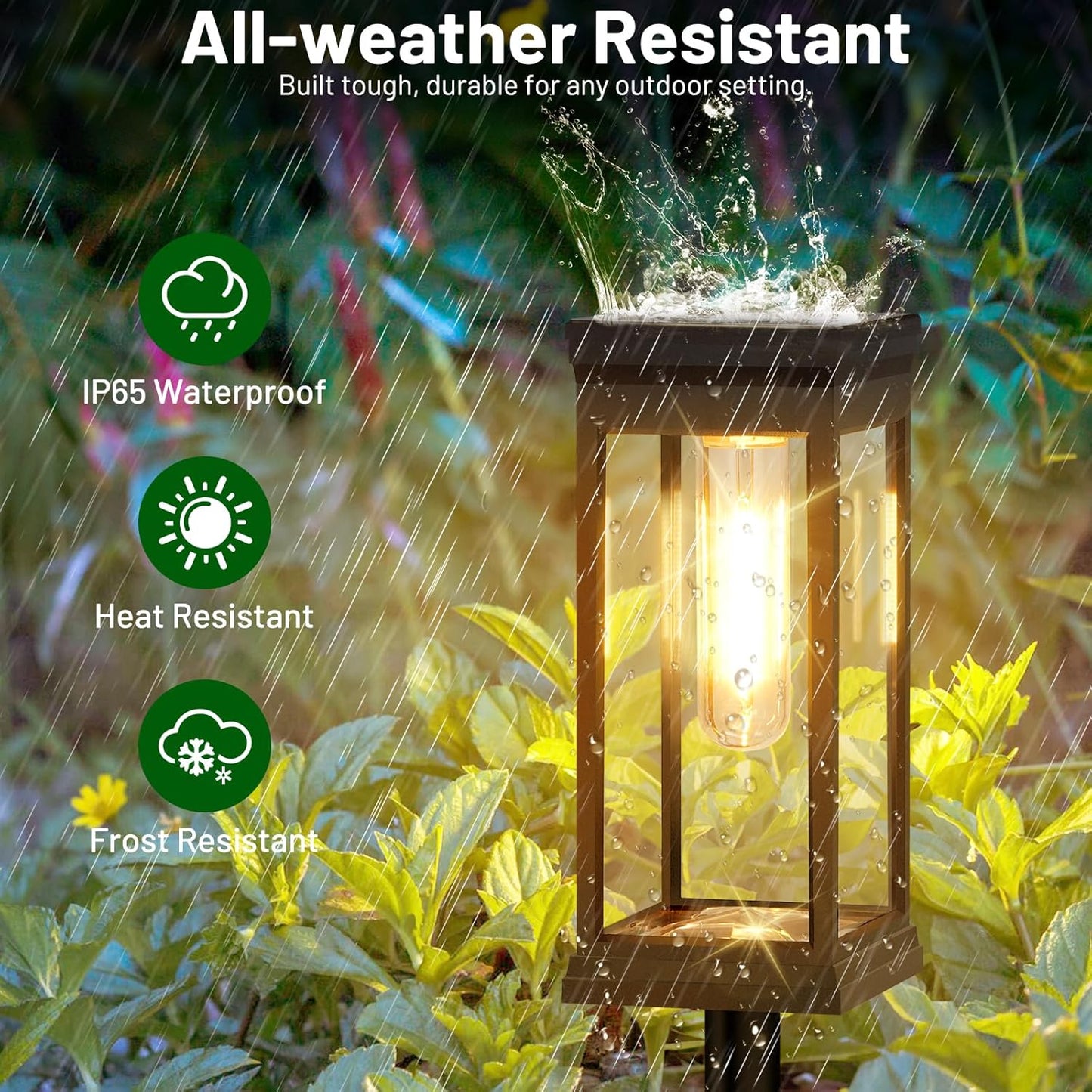 BesLowe 【Upgraded】 Solar Pathway Lights Outdoor, 8-Pack Large LED Solar Light Outdoor Waterproof, Super Bright Outside Lights for Yard, Sun-Powered Landscape Lighting for Garden Walkway, Warm White