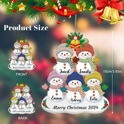 Personalized Snowman Christmas Ornament 2025, Photo Acrylic Customized Family Christmas Snowman Ornament with Picture for Xmas Tree Decor Custom Gifts