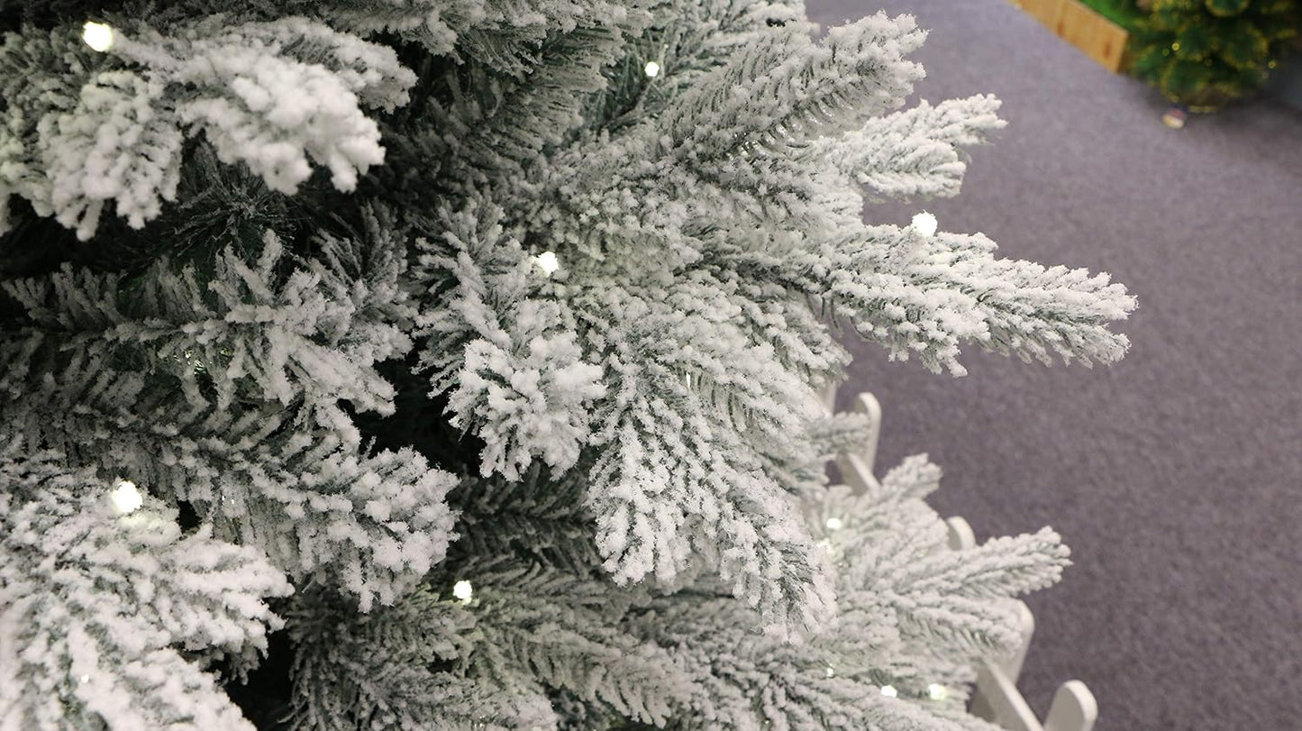 6 Foot Pre-lit Snow Angel Blue Spruce Flocked Artificial Christmas Tree (6ft Pre-lit)