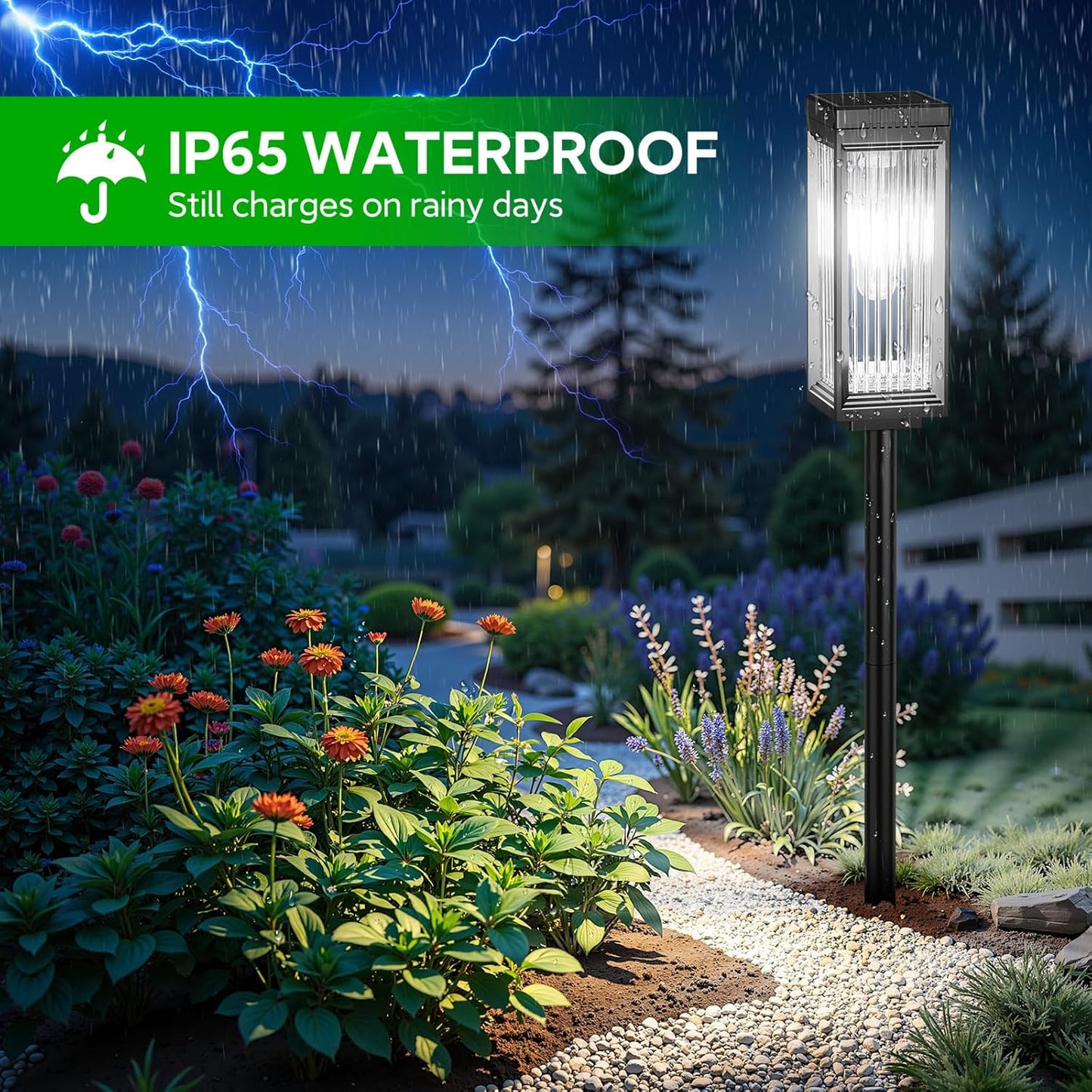 Solar Pathway Lights Outdoor, 6 Pack Upgraded Solar Lights Outdoor Waterproof, Bright Up to 15 Hrs Auto On/Off Garden Light for Yard Patio Lawn Path Walkway Driveway Outside Decor(Cool White)