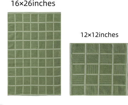 Glynniss Kitchen Towels and Dishcloths Set, Four Kitchen Dish Towels 16x26 Inches, Four Absorbent Dish Cloths for Washing Dishes 12x12 Inches, Cleaning and Drying for Everyday Use Pack of 8 (Pink)