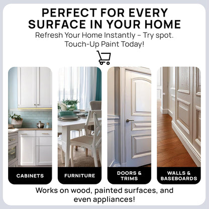 spot. Touch-Up Paint | Matte Finish for Cabinets, Walls, Doors & Furniture | Multi-Tone White Repair Kit | Quick-Dry, Self-Priming, Low-Odor, Eco-Friendly | No-Sanding or Primer Needed | 3 Pack
