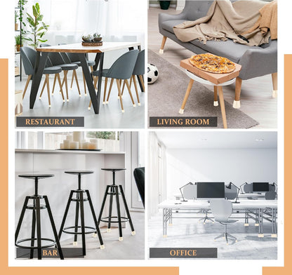 1/4" Round Rubber Furniture Leg Tips Caps, 16 Pack White Extra Small Furniture Leg Floor Protectors (Fit: 6mm to 7mm)