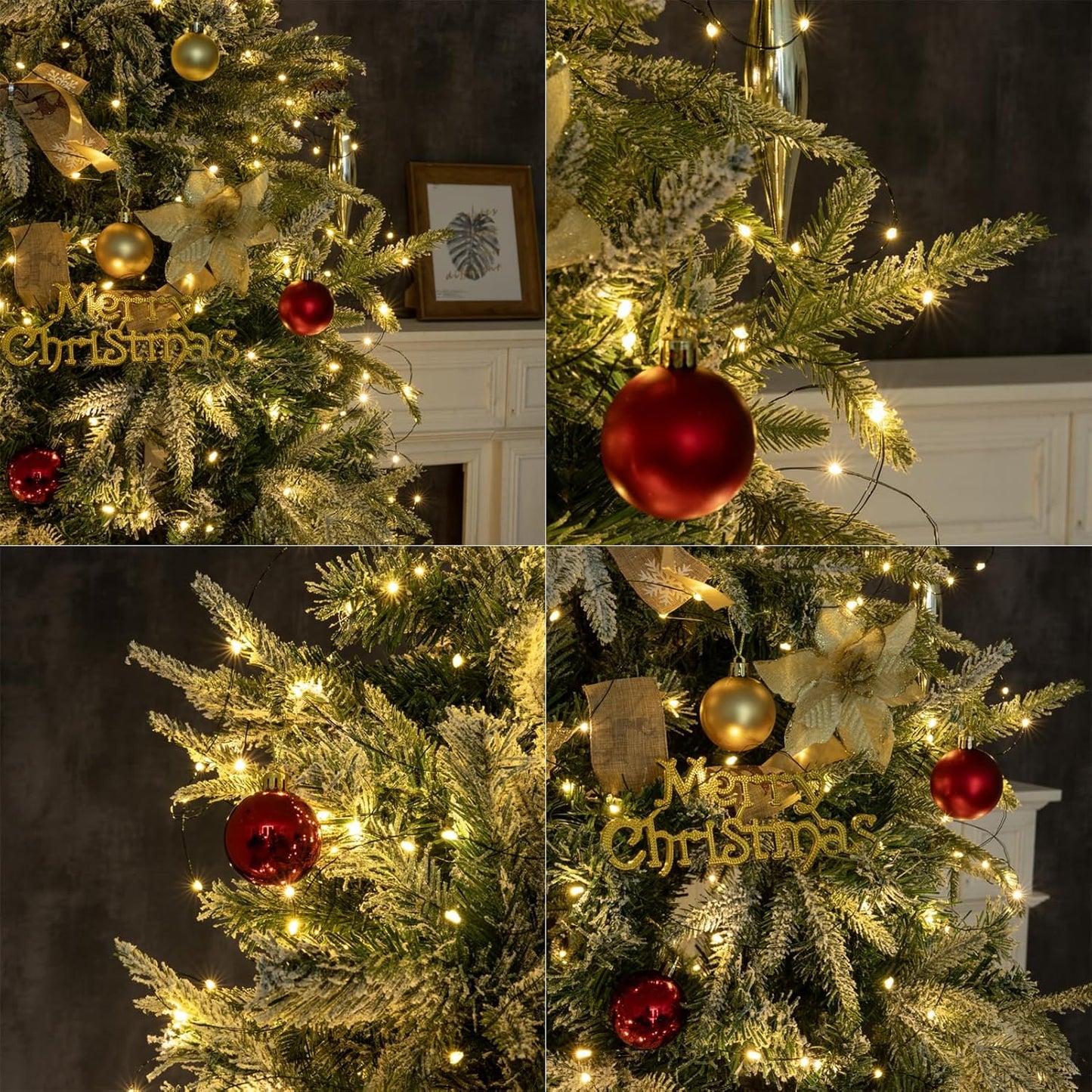 Solar String Lights for Outside,33FT 100LEDs (2 Pack) Solar Fairy Lights,Waterproof 8 Modes Outdoor String Light for Patio Garden Backyard Tree Balcony Christmas,Green Wire,Warm White