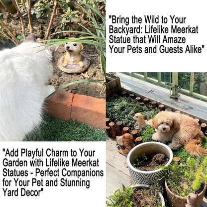 Meerkat Statue - Charming Meerkat Garden Animal Statue: Lifelike Decor Accent for Your Yard or Patio - Add Personality to Your Outdoor Space