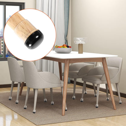 Ezprotekt 24 Pcs Extra Small Clear Chair Leg Sliders for Carpet, Round Teflon Furniture Pads for Rug Glides Easily Without Scratches - for Table, Couch, Patio Chair Legs (S Fit: 0.55" to 0.75")