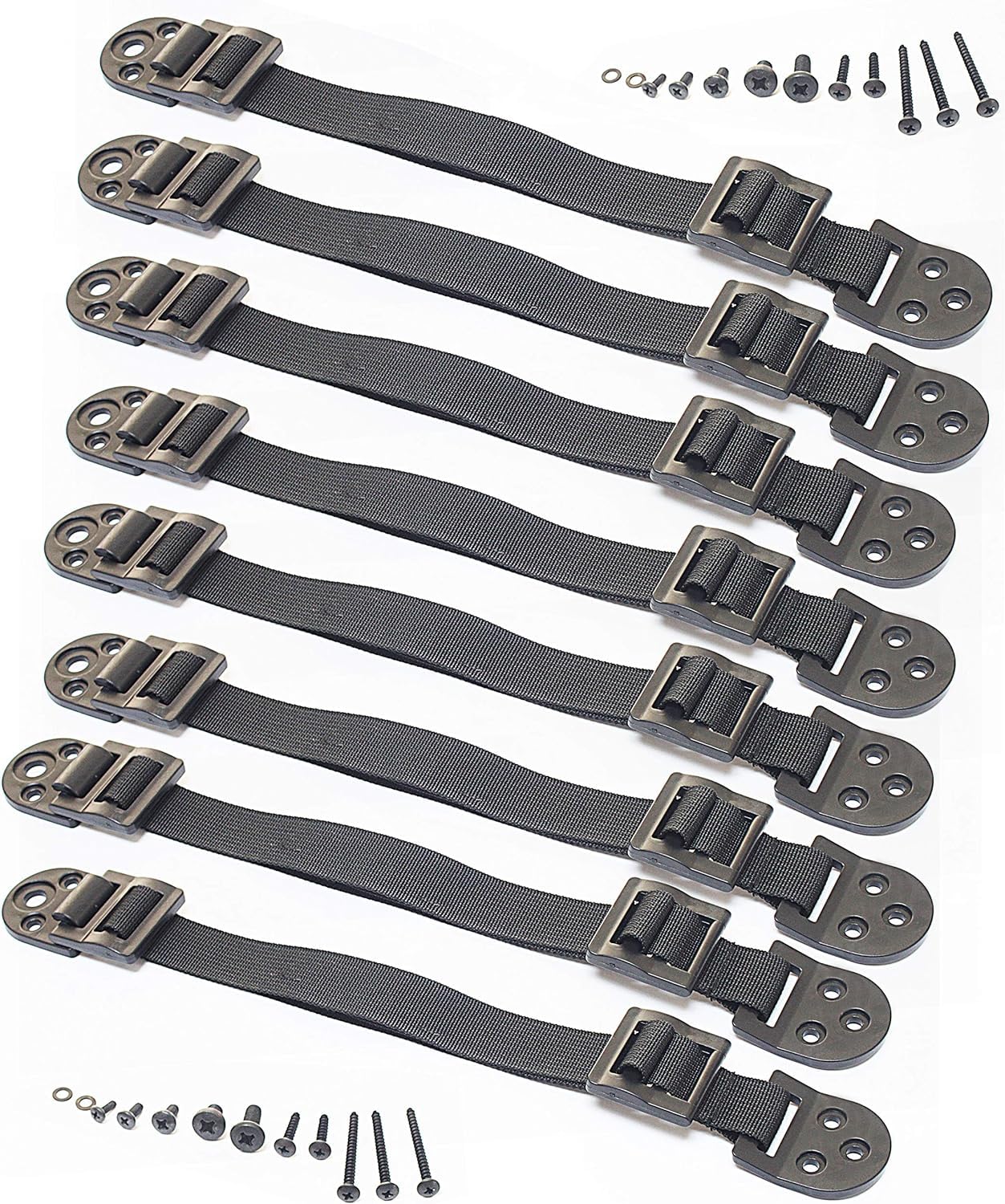 Boxiki kids Furniture Straps - Anti Tip Strap for Baby Proofing & Child Safety - 8 Pack of Adjustable Wall Straps and TV Straps - Fixings to Anchor Shelves & Cabinets(Black)