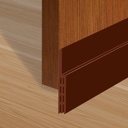 Adhesive Backed Door Draft Stopper – Silicone Under Door Sweep for Interior & Exterior Doors, Noise & Air Insulation, Self Stick Weather Stripping Door Seal, 2" W x 39" L (Brown) by Randall Mfg