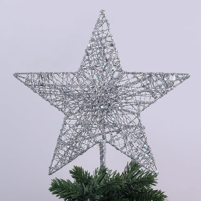 Christmas Tree Topper, hogardeck Sliver 5-Pointed Star Tree Topper for Christmas Decor, Tree Toppers for Christmas Tree Decorations for Indoor Home