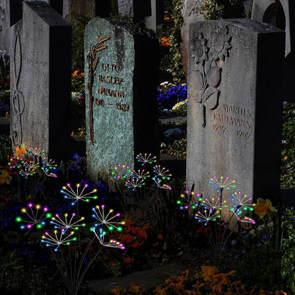 Kwaiffeo 4 Pack Solar-Powered Firework Fairy Lights, Solar Light Outdoor Waterproof Christmas & Garden Decor for Pathway/Patio/Yard - Gardening Gifts for Women (Multicolor)