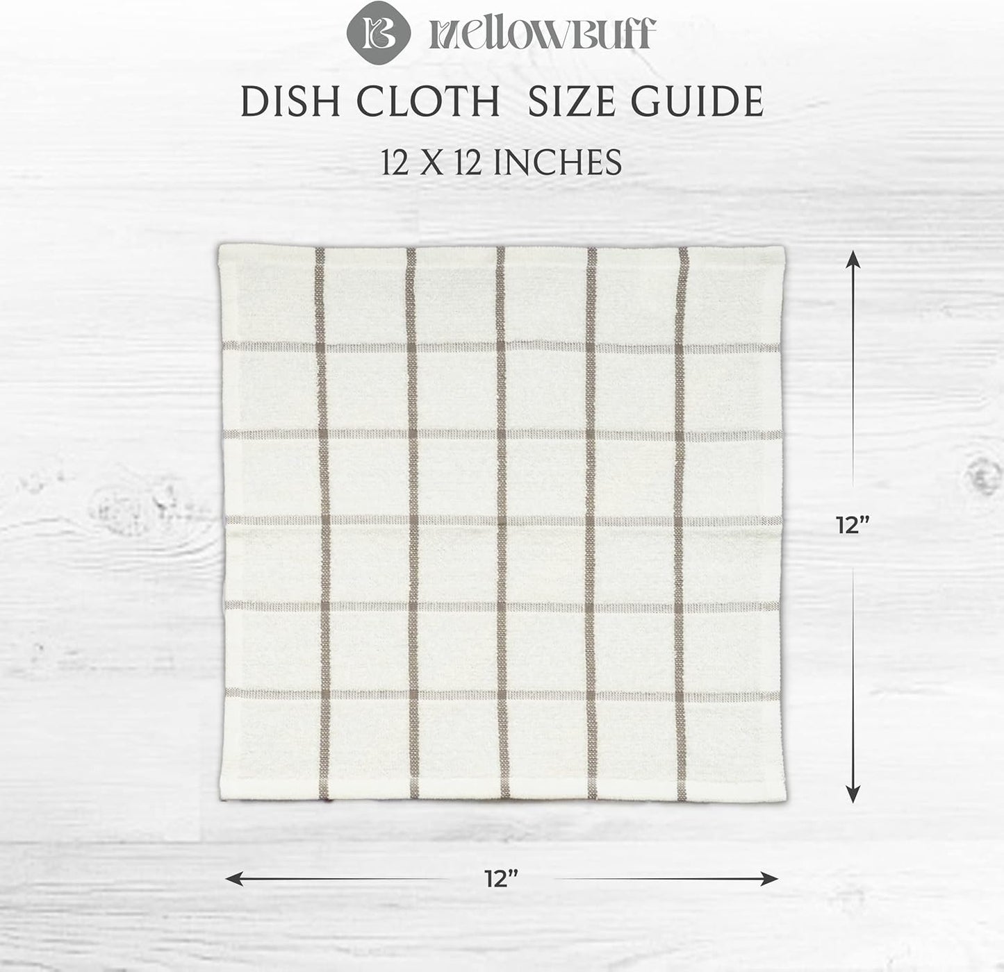 100% Cotton Terry Dish Cloth & Dish Towel, 6 Pack, Super Soft and Absorbent Kitchen Towels, Perfect for Kitchen Cleaning and Dish Washing (Grey (DT and DC Combo))