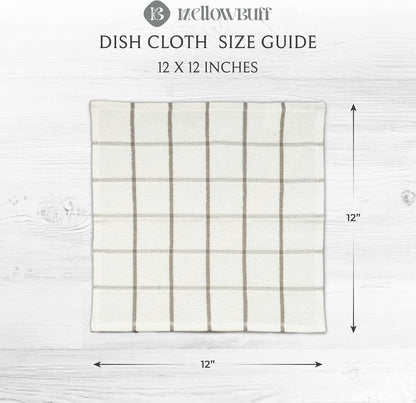 100% Cotton Terry Dish Cloth & Dish Towel, 6 Pack, Super Soft and Absorbent Kitchen Towels, Perfect for Kitchen Cleaning and Dish Washing (Grey (DT and DC Combo))