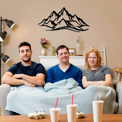 METALPLEX Mountain Range Metal Wall Art - Fade-Resistant and Rust-Free Indoor & Outdoor Aluminum Composite Wall Decor - Home Decor Wall Art For Living Room and Bedroom Decorations - White (47" x 22")