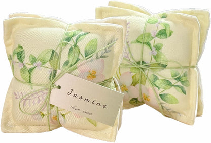 AUCUDA Mother's Day Jasmine Scented Sachet Bags for Drawers and Closets Decorations, Potpourri Packets for Women Clothes Storage, Spring Wedding Fragrance Pillow, Bedroom Indoor Fresheners.