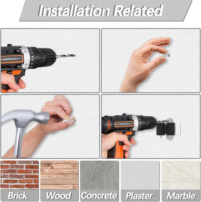 3-H Broom Hanger,Mop Holder Wall Mount 8 Pack, Broom Holder Wall Mount for Hanging and Organizing Shovel,Rake,Brush,Yard Tools in Kitchen,Laundry Room,Bathroom,House(black)