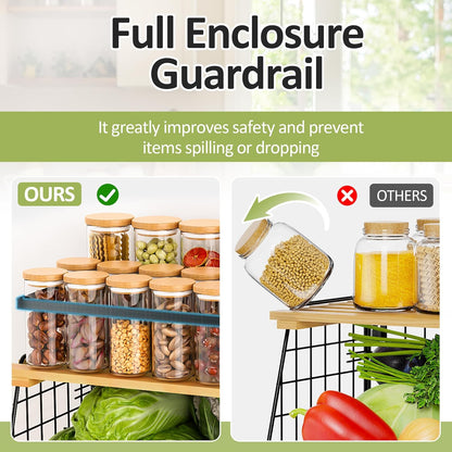 Magnetic Shelf for Fridge: Fruit Potato and Onion Storage Bin - Magnetic Spice Rack for Refrigerator & Kitchen Counter - Pantry Organizers and Storage