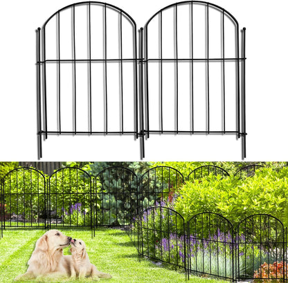 21in(H) x 10ft(L) 10 Panels Garden Fence Animal Barrier No Dig, Rustproof Arched Small Metal Fencing, 1.5in Gap Fence Border, Outdoor Decorative Fence for Yard Dogs Rabbits