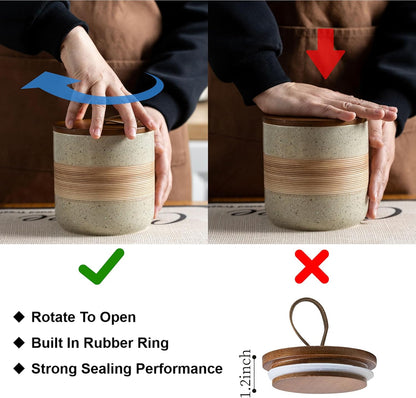 Spice Jars with Lid, Coffee Container Kitchen Food Storage Jars for Spice Sugar Tea Bag, Stackable Decorative Canisters for Countertop, 37oz