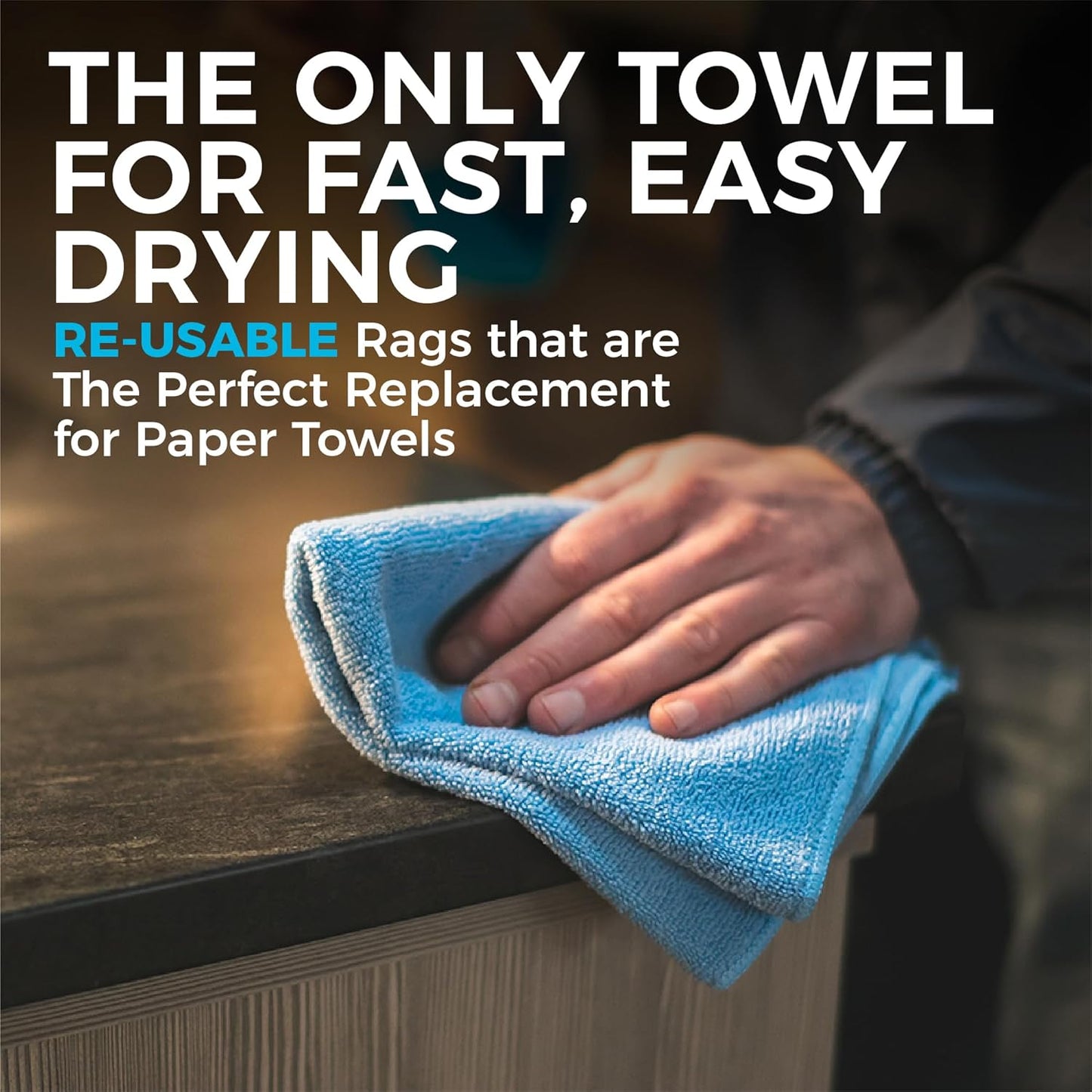 The Rag Company - All-Purpose Microfiber Terry Cleaning Towels - Commercial Grade, Highly Absorbent, Lint-Free, Streak-Free, Kitchens, Bathrooms, Offices, 300gsm, 12in x 12in, Green (12-Pack)