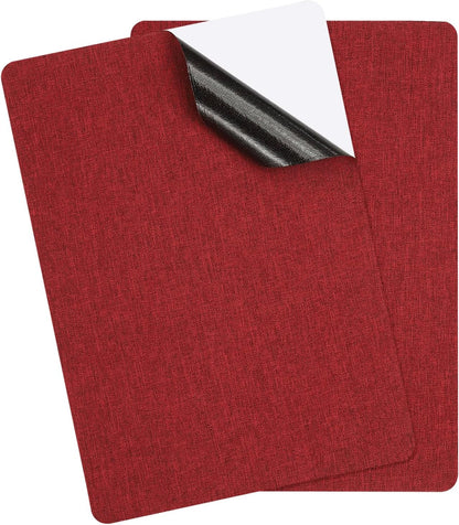 PATIKIL 8x11 Inch Linen Repair Patches, 2Pcs Self-Adhesive Fabric Patch for Sofas Tote Bags Furniture Car Seats Clothes Tents, Red