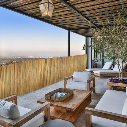 4Ft High x 6 Ft Long x 0.7In D Bamboo Screen, Natural Bamboo Fence Rolls, Eco-Friendly Fencing for Outdoor Balcony Patio Garden Border Pool