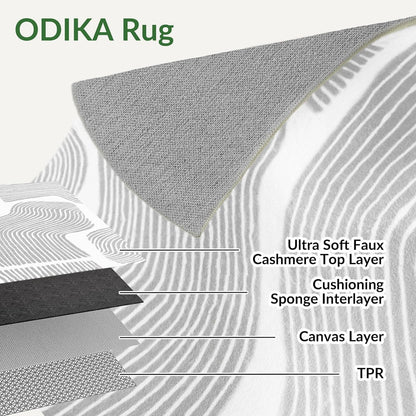 Ultra Soft Area Rug 6x9, Non Slip, Stain Resistant Living Room Rug, Washable Area Rugs for Living Room, Rugs for Bedroom, Modern Abstract Style (Gray, 6x9)