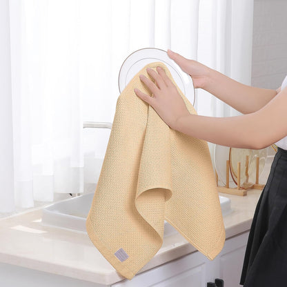 Homaxy 100% Cotton Waffle Weave Kitchen Dish Towels, Ultra Soft Absorbent Quick Drying Cleaning Towel, 13 x 28 Inches, 12-Pack, Apricot