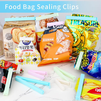 34 Packs Plastic Chip Clips for Food Storage - Resealable Sealing Clips in 4 Sizes (2.4"/3.2"/4.3"/5.5") - Light Colors