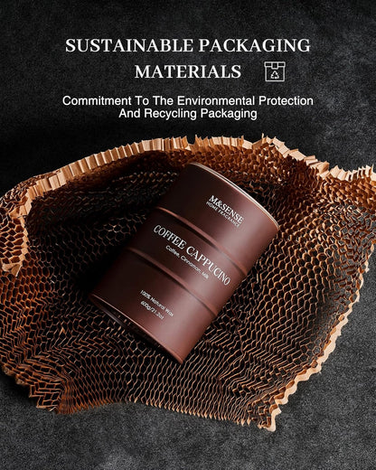 M&SENSE Coffee Cappucina Large Scented Candles, Soy Natural Wax Candle 21.2oz 120 Hours Long Lasting Burning, Strong Coffee Aroma Candle Unique Housewarming Appreciation Gifts