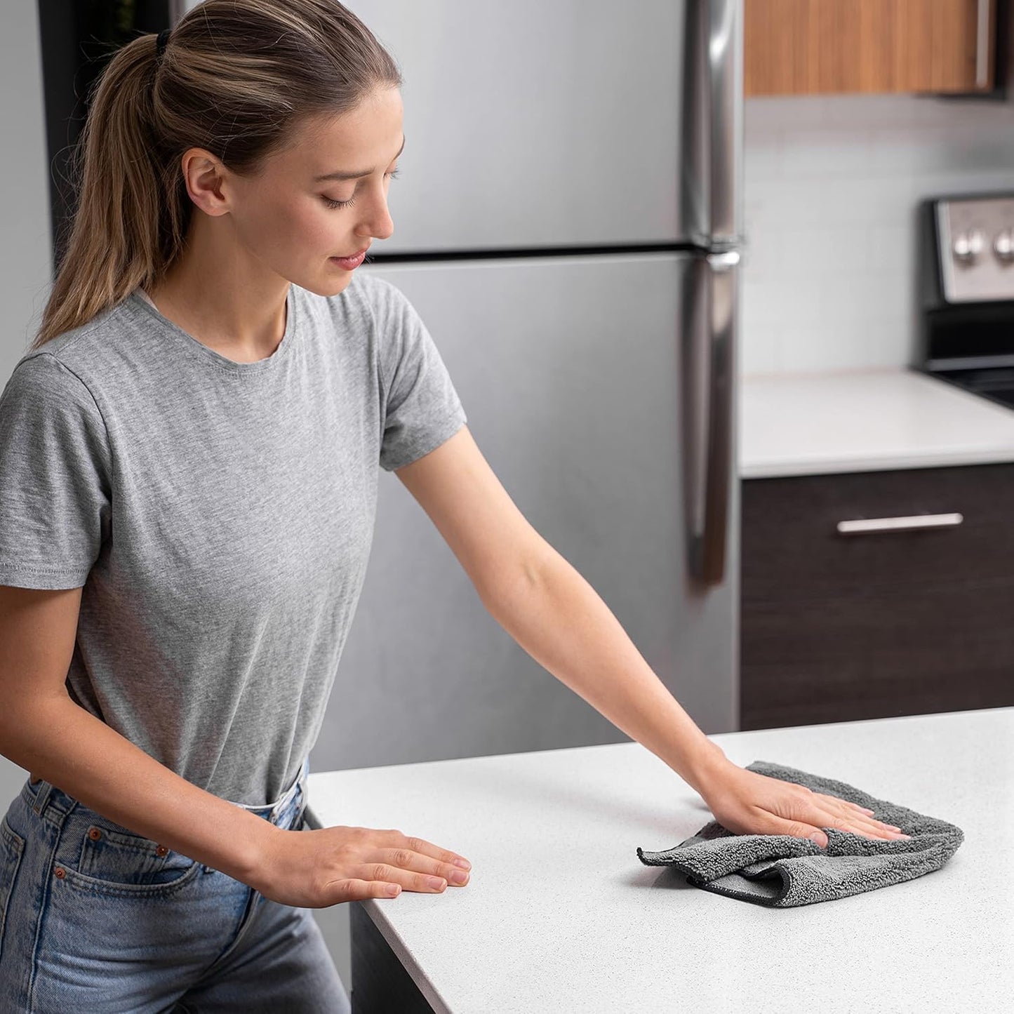 The Amazing Eco Cloth That Cleans Virtually Any Surface with Only Water. No More Paper Towels Or Toxic Chemicals. 4-Pack (14x14, Seashore Teal)