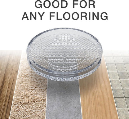 X-Protector Furniture Cups - 8 PCS 2.2" - Non Slip Furniture Pads for Hardwood Floors - Transparent Floor Protectors - Bed Stoppers to Prevent Sliding - Keep Furniture from Sliding on Floor! (Round)