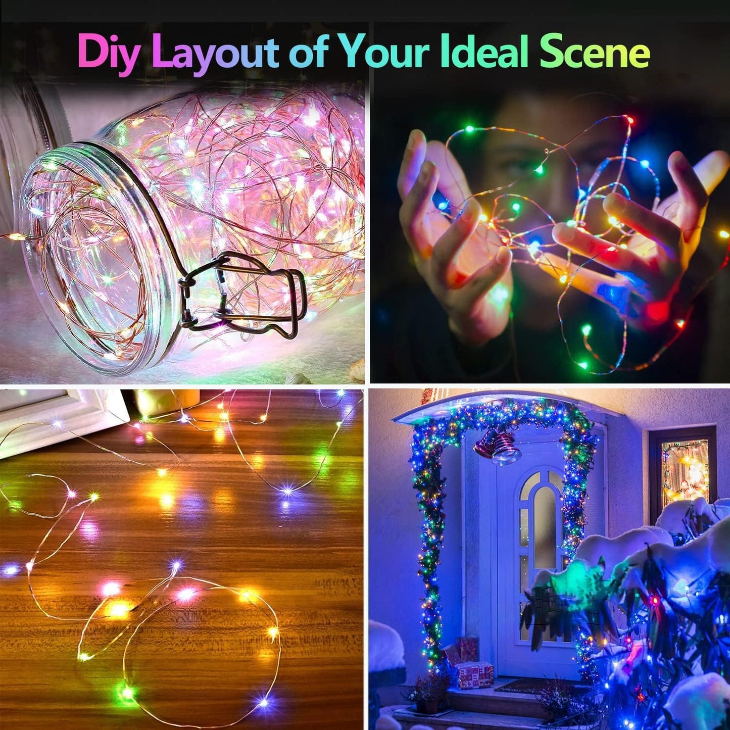 2 Pack Each 20FT 60LED Fairy Lights Battery Operated, RGB Color Changing String Lights, Indoor & Outdoor Battery Twinkle Light with Timer and Remote for Bedroom Wedding Birthday Halloween Decorations