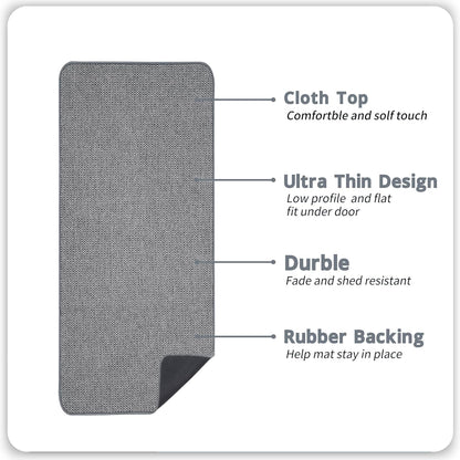 Bath Mat,Ultra Thin Bathroom Runner Rugs,Large Bath Mats for Bathroom,Quick Dry,Non-Slip,Machine Washable,Low Pile,Bath Rug,Shower Outside,Sink,Home Decor Accessories.Grey,1'5"x4'11"（17x59inch）